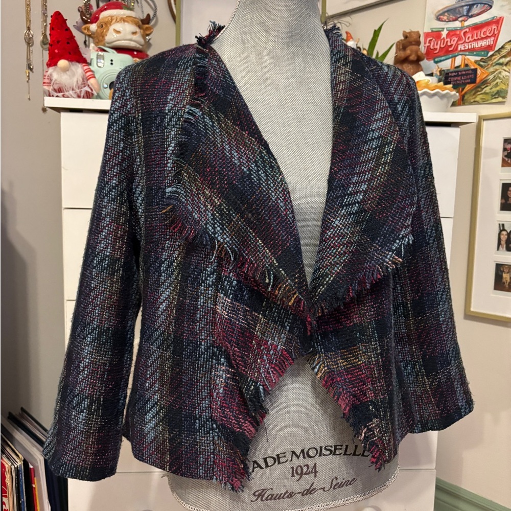 Karl Lagerfeld Women's Textured Plaid Blazer